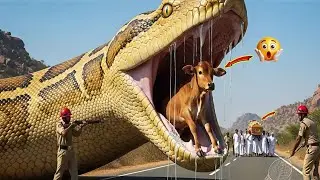 Brave Heroes Save Helpless Calf Baby from GIANT Python's Terrifying Attack