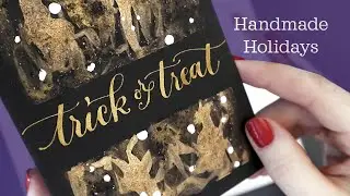 Calligraphy Handmade Halloween Cards | Metallic Ink & Watercolor