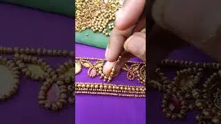 Beads stitching #shorts #handembroiderywork #maggamwork #shortsvideo #art #youtubeshorts #nehar