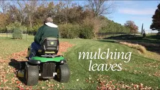 Мульчирование листьев с помощью John Deere S130 и мульчирующей насадки