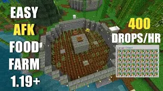 The BEST & SIMPLE AFK FOOD FARM In Bedrock 1.19 (Minecraft Bedrock and Java 1.19+)