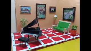 How to make Realistic Grand Piano with Cardboard | Amazing Piano Diorama