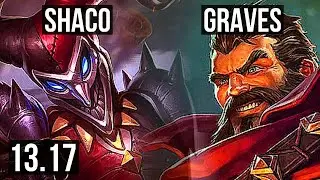SHACO vs GRAVES (JNG) | 5.0M mastery, 8/1/9, Rank 5 Shaco, 800+ games, Godlike | JP Master | 13.17