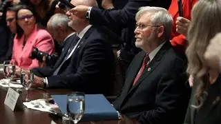 Kevin Rudd &lsquo;didn&rsquo;t look happy&rsquo; after Trump&rsquo;s awkward comments