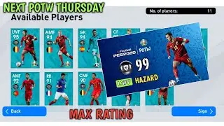 Upcoming Thursday POTW feature player Max rating in pes 2020 mobile