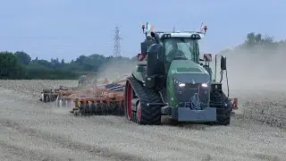 Huge Fendt 1167MT Crawler Cultivating with Simba Tillage Train
