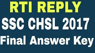 CHSL 2017 FINAL ANSWER KEY RTI REPLY