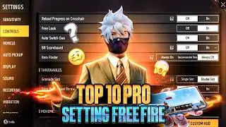 Top 10 PRO Settings Free Fire [ Secret ] Sensitivity + Fire Button Size | Only Headshot Settings ~