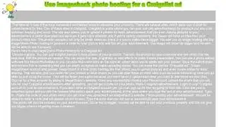 How to : Use imageshack photo hosting for a Craigslist ad