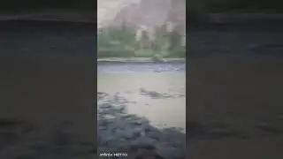 Due to a flood wave since last night,the Ghizer River at Roshan Tali Das has been completely blocked