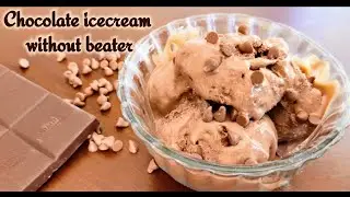 CHOCOLATE ICE CREAM without Beater (no machine) | Only 3 Ingredient Easy Eggless Chocolate Ice-cream