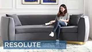 Resolute Curved Performance Velvet Sofa