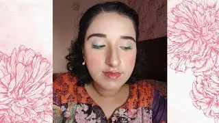 A light pink and mint green eye makeup look tutorial