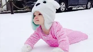 Cute Babies Playing in the Snow First Time - Funny Baby Outdoor Videos