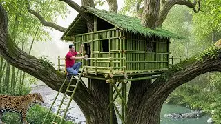 Building a Bamboo Tree House - Survival in the Amazon Jungle
