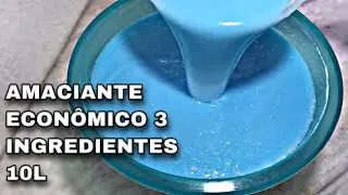 AMACIANTE CONCENTRADO Á FRIO ECONÔMICO 1,00  O LITRO RENDEU 10L com 3 ingredientes