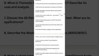 Most important questions for exam MPCE-012(Psychodiagnostics)|#ignou #exam #questionpaper #viral