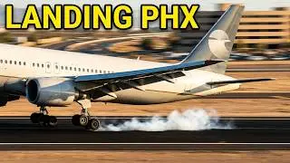 Phoenix (PHX) landing through clouds and onto the tarmac