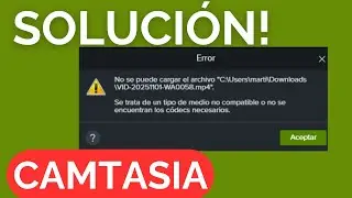 The necessary codecs could not be found in Camtasia | Error importing a file into Camtasia Studio