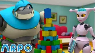 Arpo vs Nannybot: Block Tower Battle!😧| Baby Daniel and ARPO The Robot | Funny Cartoons for Kids