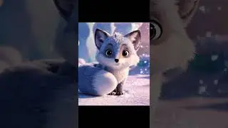 Cute Baby Fox Walking in Snow 🦊❄️ (Arctic Animal) #kidsvideo #kids #viral #cuteanimals #shorts #usa
