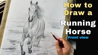 How to Draw a Running Horse from Front &ndash; Step-by-Step Drawing Tutorial | Shaiq Art