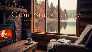🍁🎷 Cozy Cabin &bull; Autumn Jazz Lounge for Deep Focus | Sax, Trumpet & Piano by the Lake 🔥☕