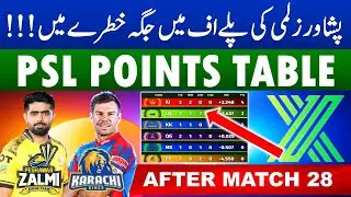 PSL 2025 Points Table after Peshawar Zalmi vs Karachi Kings Match 27 | PSL Point Table