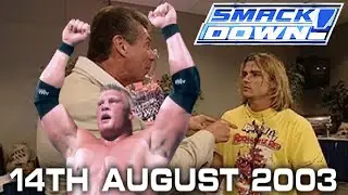 Брок Леснар, кровавый шлепок! Стефани побеждена! Обзор WWE SMACKDOWN от 14 августа 2003 года