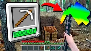 Minecraft in Real Life POV - RAINBOW PICKAXE CRAFTING in Realistic Minecraft 創世神第一人稱真人版