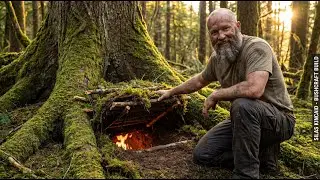 7 Days Building an Underground Tree Root Cave Shelter | Hidden Entrance Inside Giant Forest