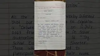 Notice writing for Debate competition #noticewriting #noticeformat #shorts #short