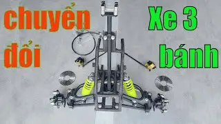 Bộ càng chữ A phanh dầu tay lái chuyển đổi xe 2 bánh sang xe ba bánh