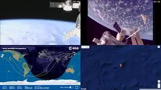 Sunrise And Robotic Arm Operation Over Asia - ISS Space Station Earth View LIVE NASA/ESA Cameras 12