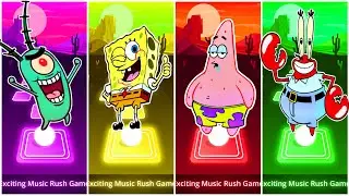 PLANKTON VS SPONGEBOB VS PATRICK VS MR KRAPS - TILES HOP NEON