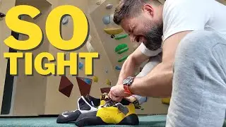 Complete Beginner Tries Aggressive Tight Pro Climbing Shoes
