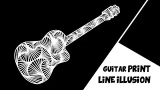 Spiral Drawing / Guitar print on T-shirt  / Satisfying Line Illusion