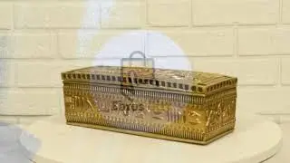 Ebros Ancient Egyptian Classical Black And Gold Ornate Hieroglyphic Hinged Long Box