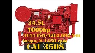 CATERPILLAR 3508 34.5L V8, 1000HP, TWIN TURBO test-run