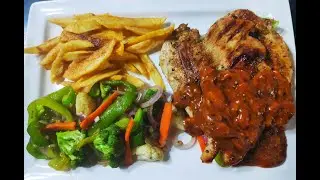 Grilled Chicken Steak Platter| Recipe of Grilled Chicken With Sauce| How to cook grilled chicken