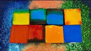 Dyed Multi Coloured Vibrant Block Gym Chalk Compilation @CrunchyCrumbles_ASMR