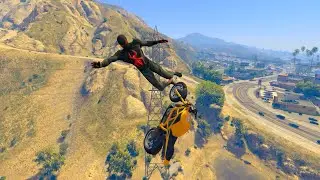GTA V Black Spiderman Motorcycle Stunt || Water Ragdolls