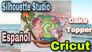 Cake Topper de Moana con shaker. Como armar un topper con el centro relleno de lentejuela o glitter.