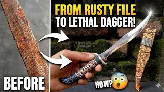 Rusted file turns into a knife || full making process video 