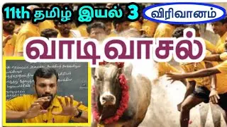 11th வாடிவாசல் இயல் 3 துணைப் பாடம் | 11th Tamil Unit 3 Thunaippatam Vaadivasal | TN New Syllabus |