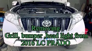 Замена бампера, решетки радиатора и фар на Land Cruiser Prado 2016
