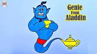 How to draw Genie From Aladdin | Aladdin Cartoon character drawing