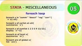 foreach loop || STATA || Econometrics Melody || U/Graduate || Mphil /Phd