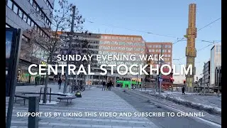 Stockholm Walks: Major Landmarks in Central Stockholm | H&ouml;torget |Sunday Evening | Street Sounds |4K