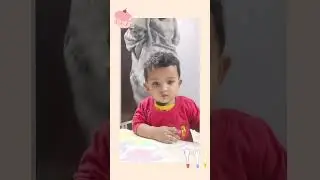 Cute baby Hania is learning painting 🎨🖌️#youtube#abstractart #painting #youtubevideo #vlogging 